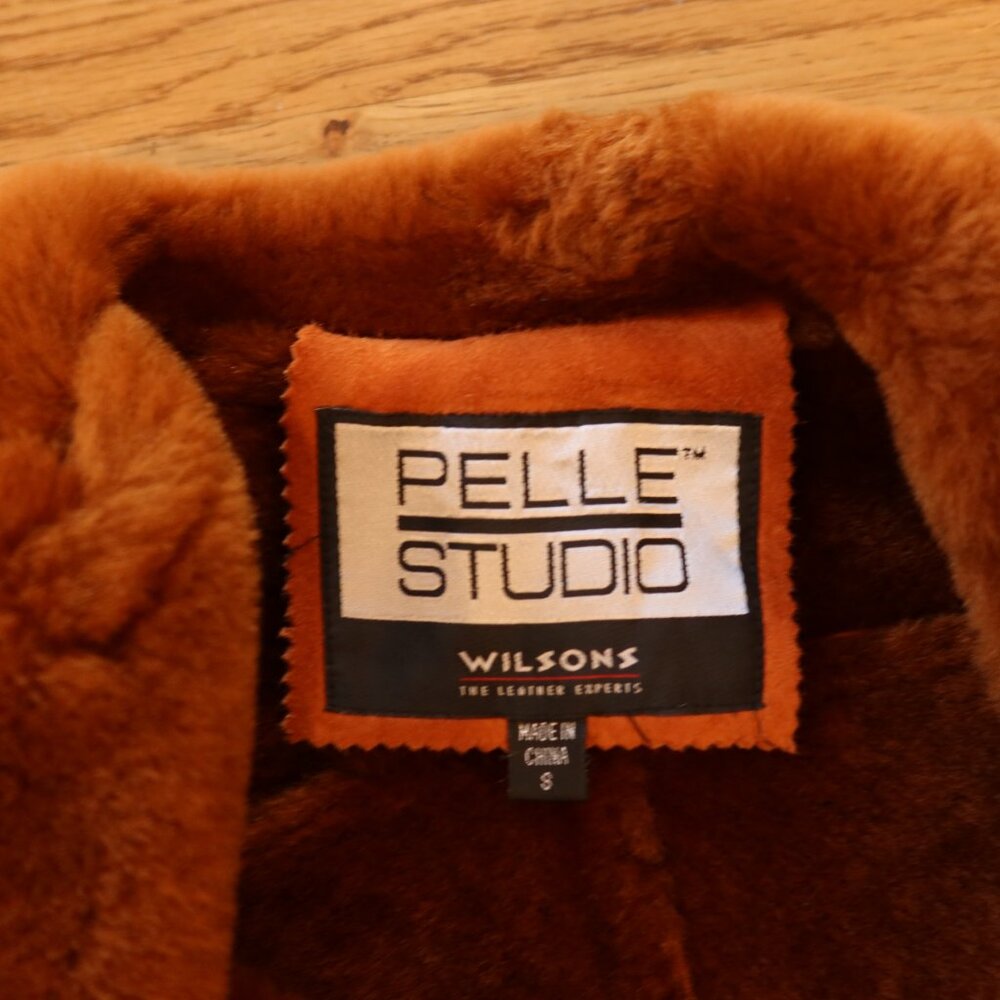 Wilsons vintage Leather Brown shearling fur lined Jacket - Picture 3 of 15